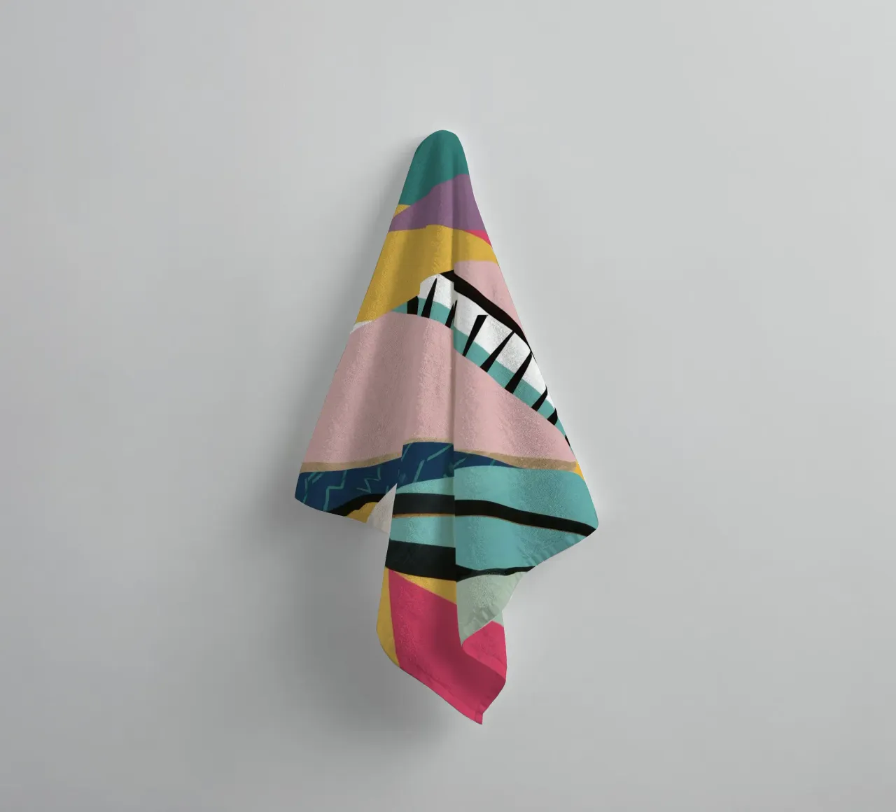 Dynamic Geometric Clash towel by Solar Paint