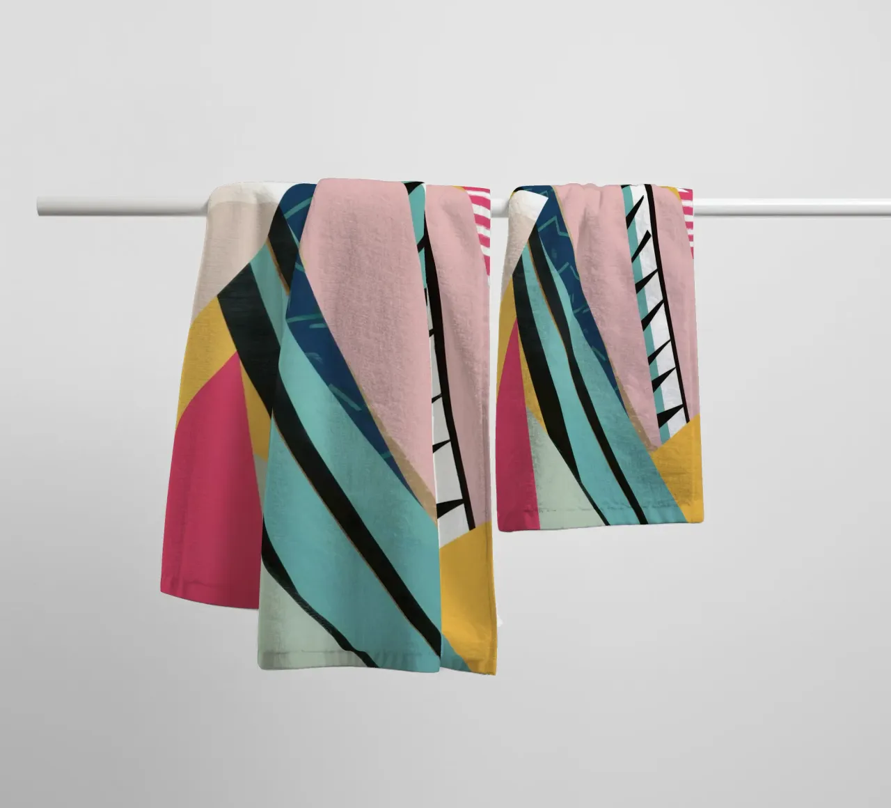 Dynamic Geometric Clash towel by Solar Paint
