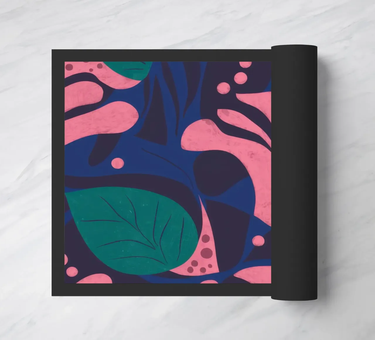 Midnight Floral Pattern doormat by Line Fable