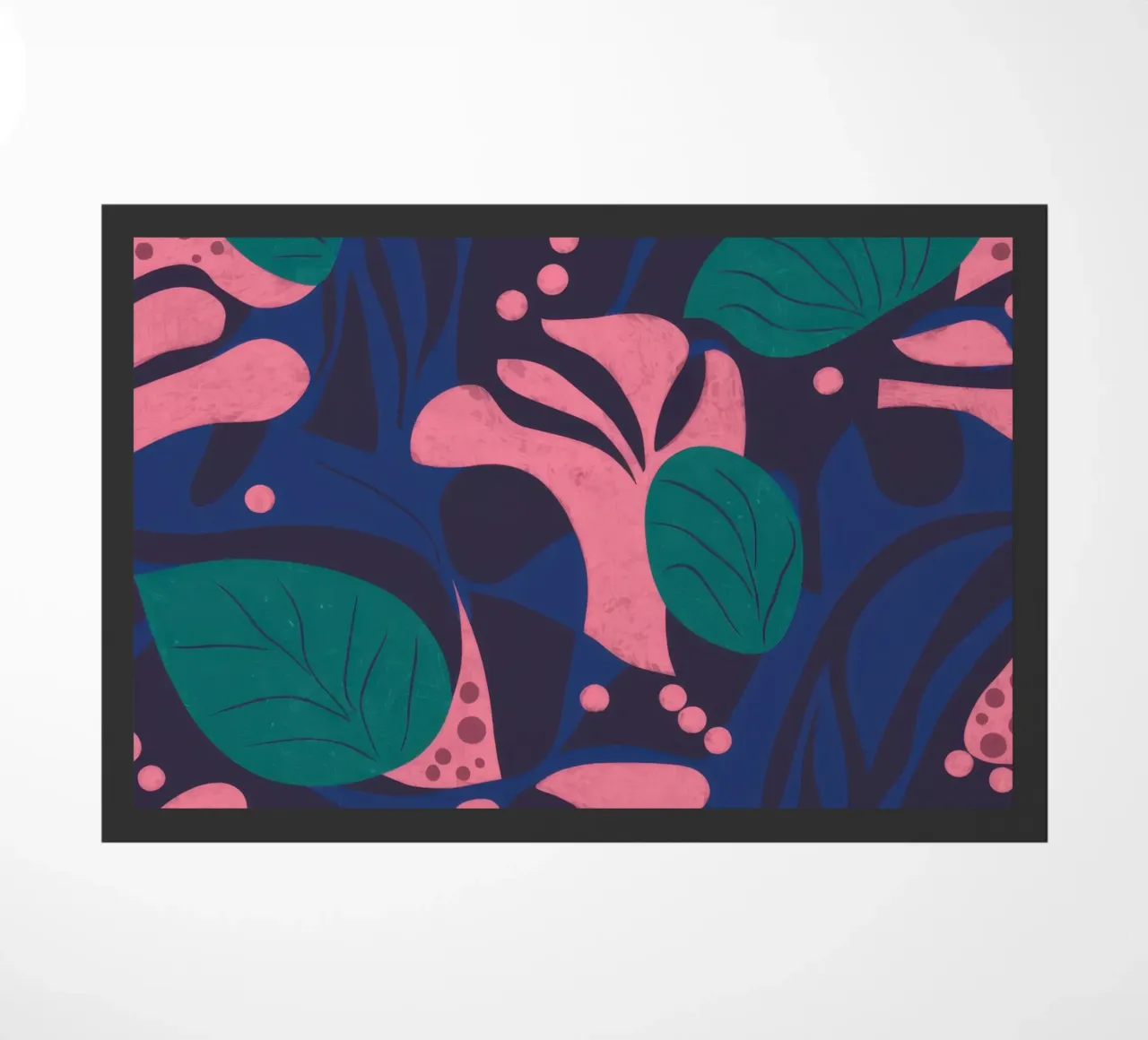 Midnight Floral Pattern doormat by Line Fable