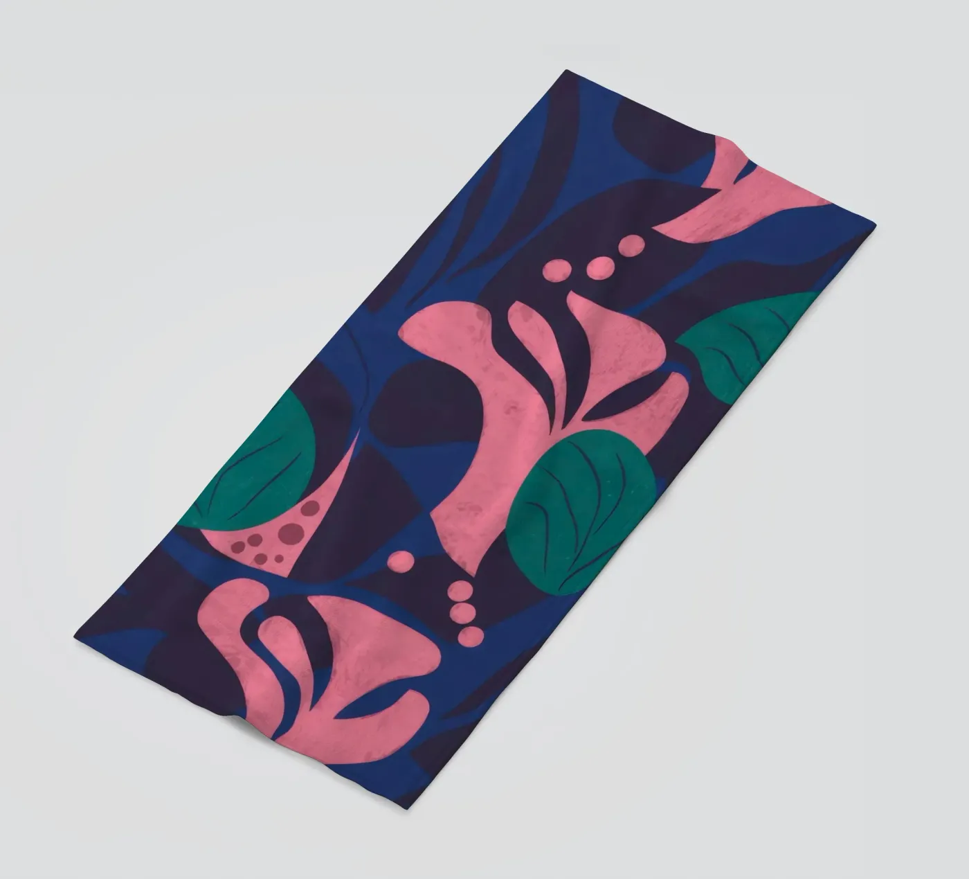 Midnight Floral Pattern beach towel by Line Fable