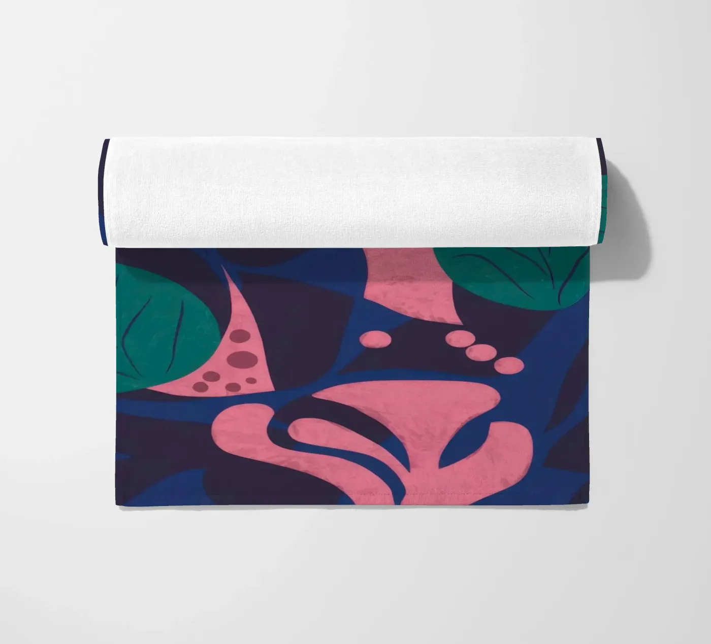 Midnight Floral Pattern beach towel by Line Fable