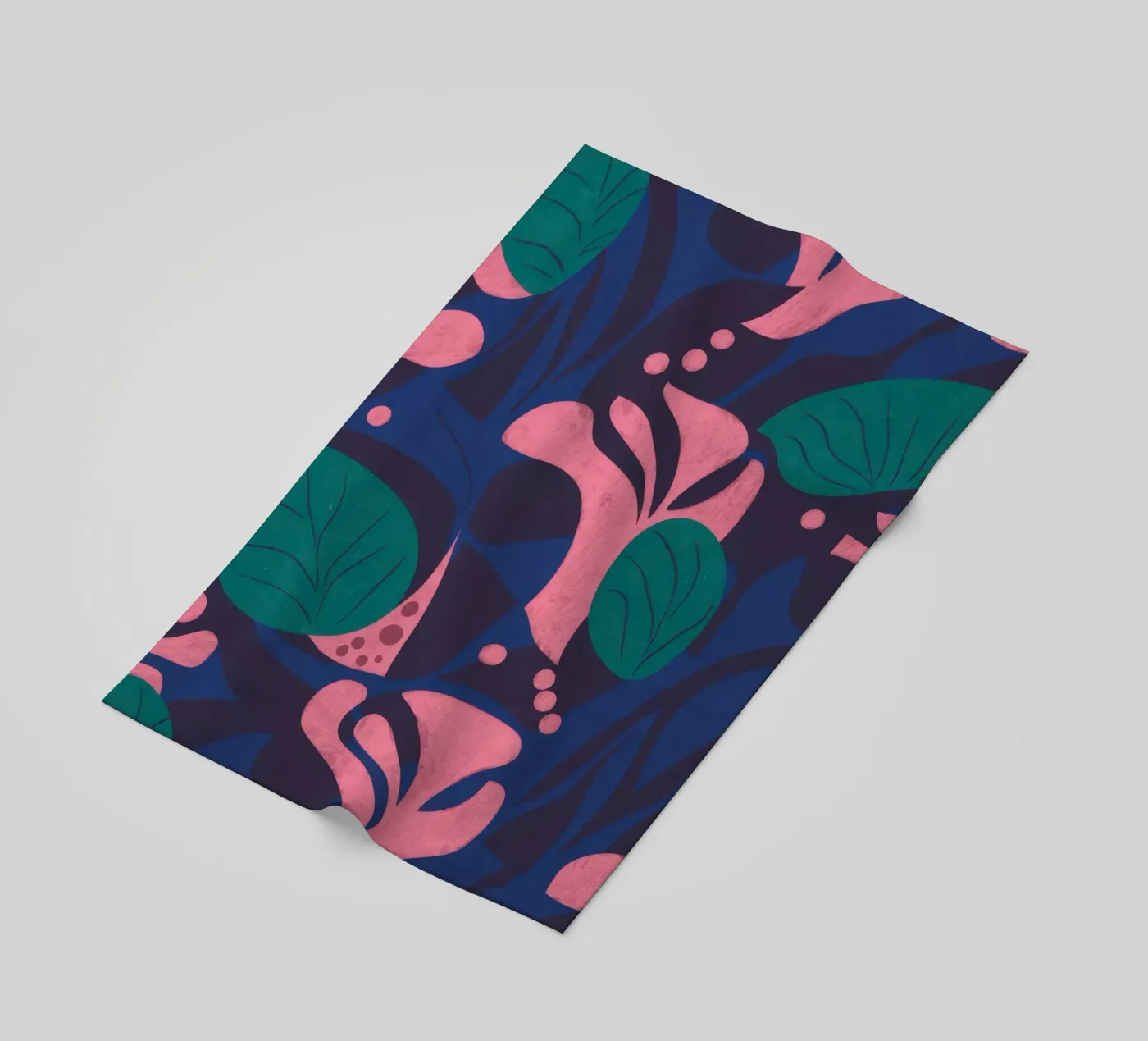 Midnight Floral Pattern beach towel by Line Fable