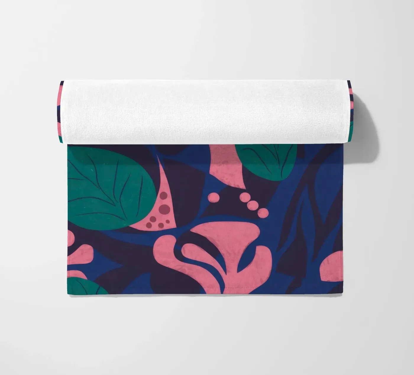 Midnight Floral Pattern beach towel by Line Fable