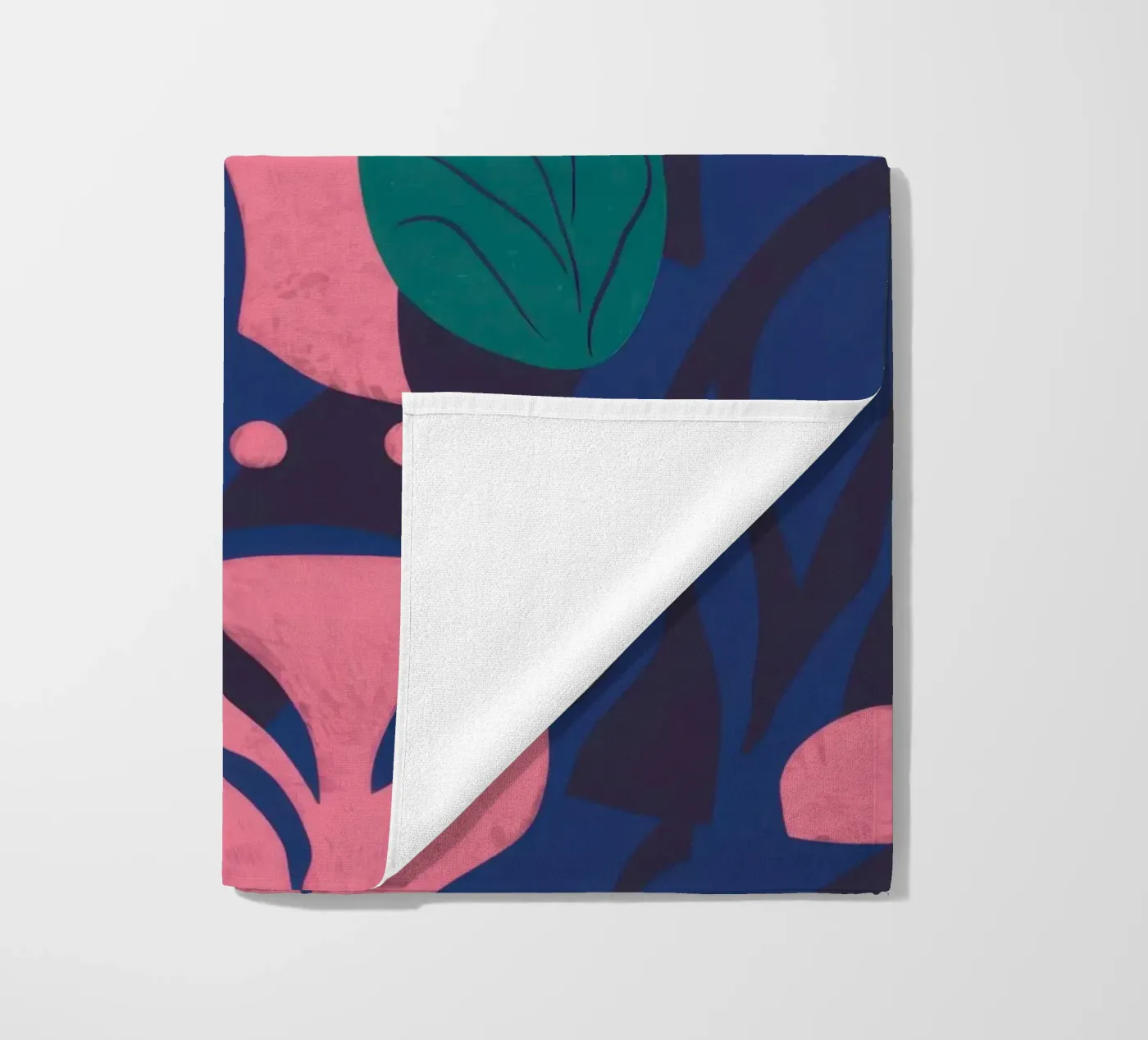 Midnight Floral Pattern beach towel by Line Fable