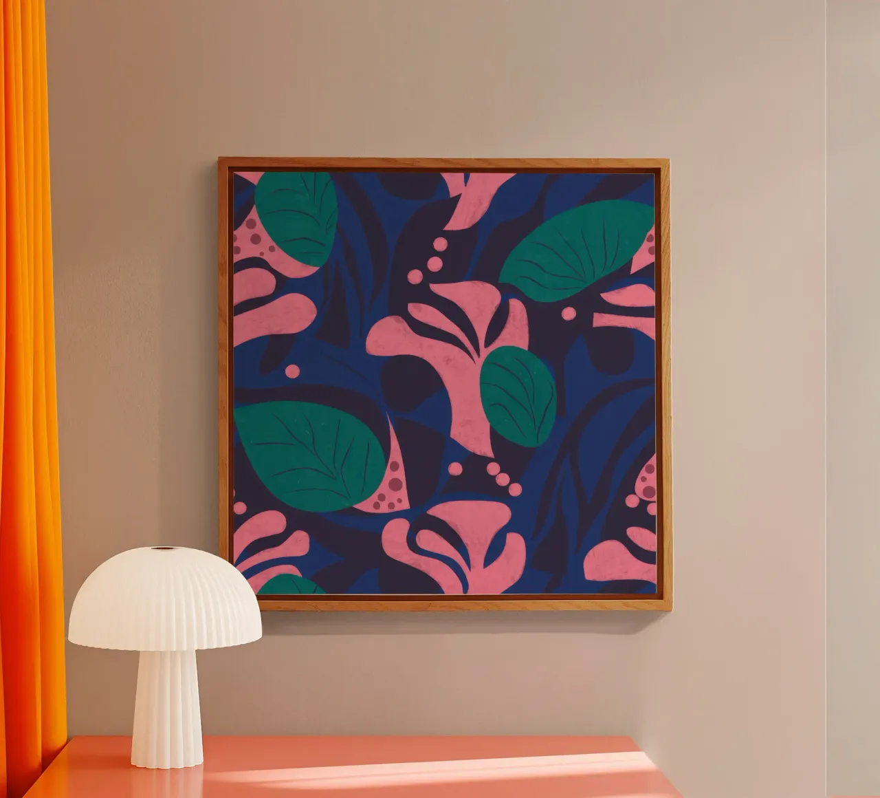 Motivo floreale di mezzanotte plexiglass da Line Fable