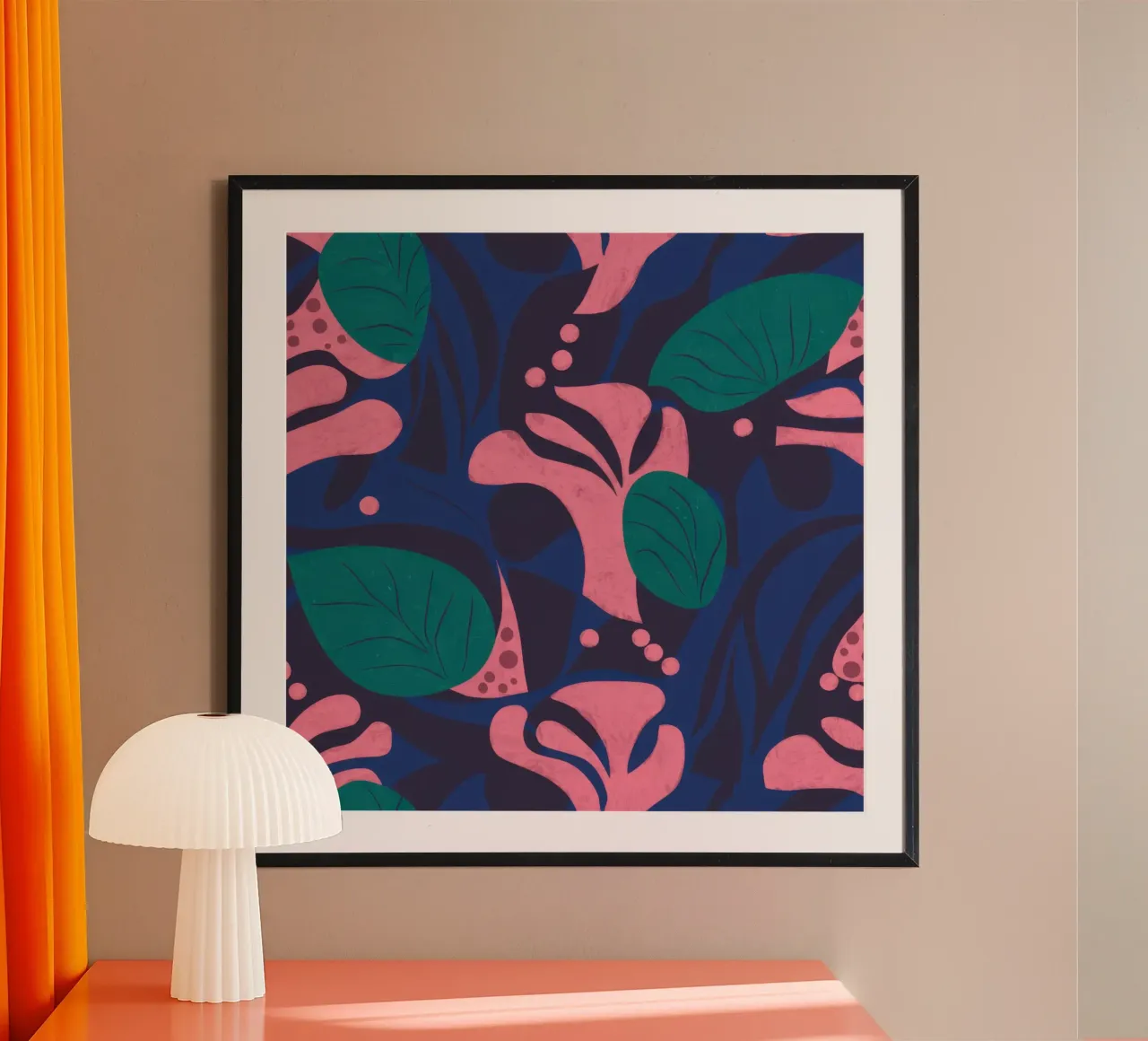 Motivo floreale di mezzanotte poster da Line Fable