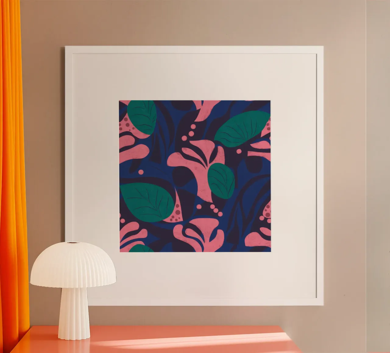 Motivo floreale di mezzanotte poster da Line Fable