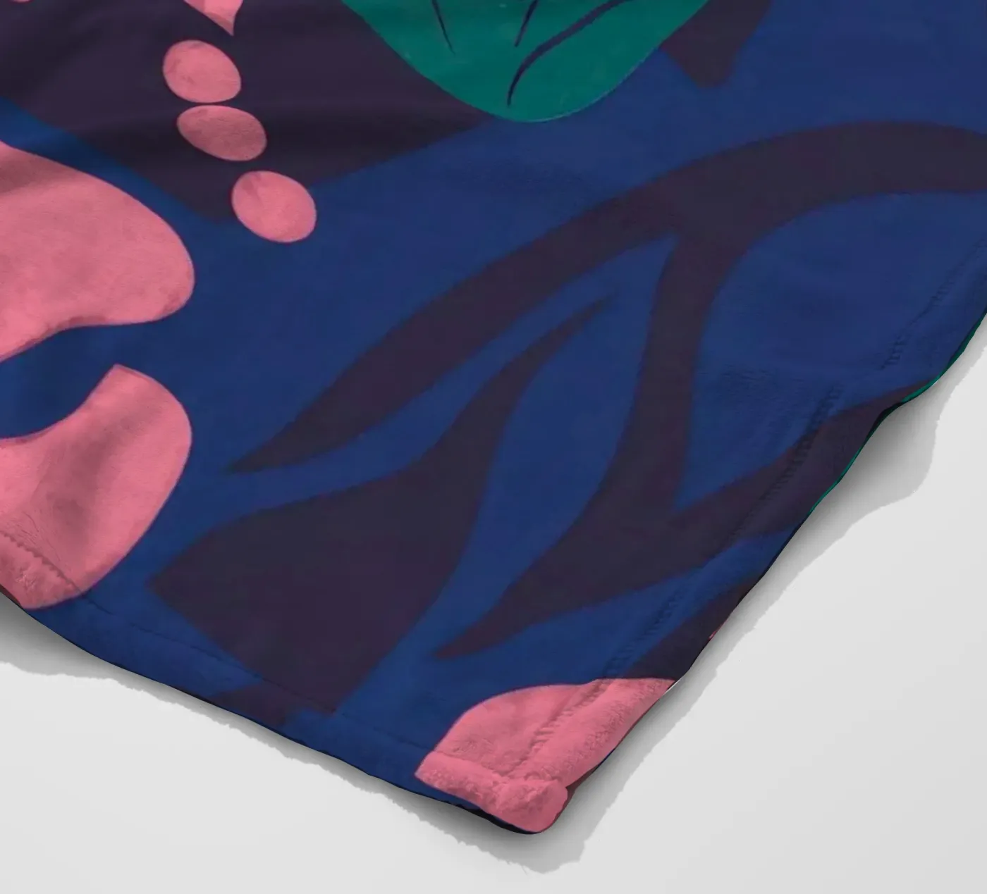Midnight Floral Pattern fleece blanket by Line Fable