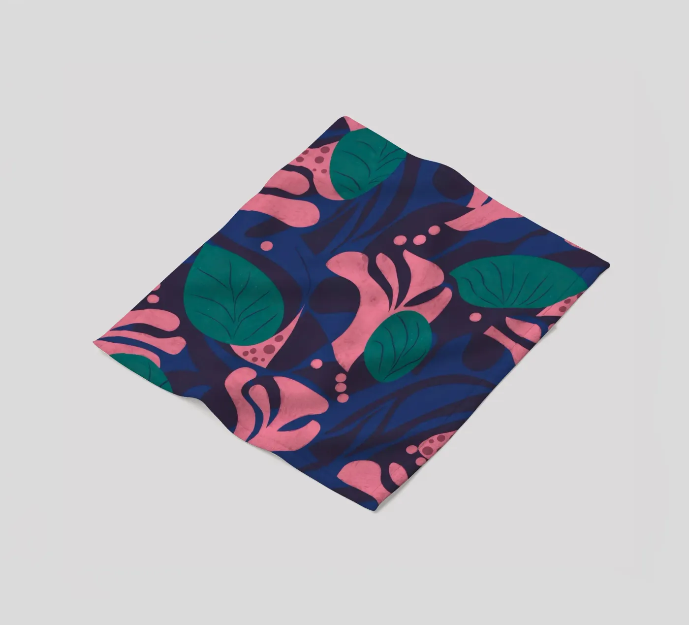 Midnight Floral Pattern fleece blanket by Line Fable