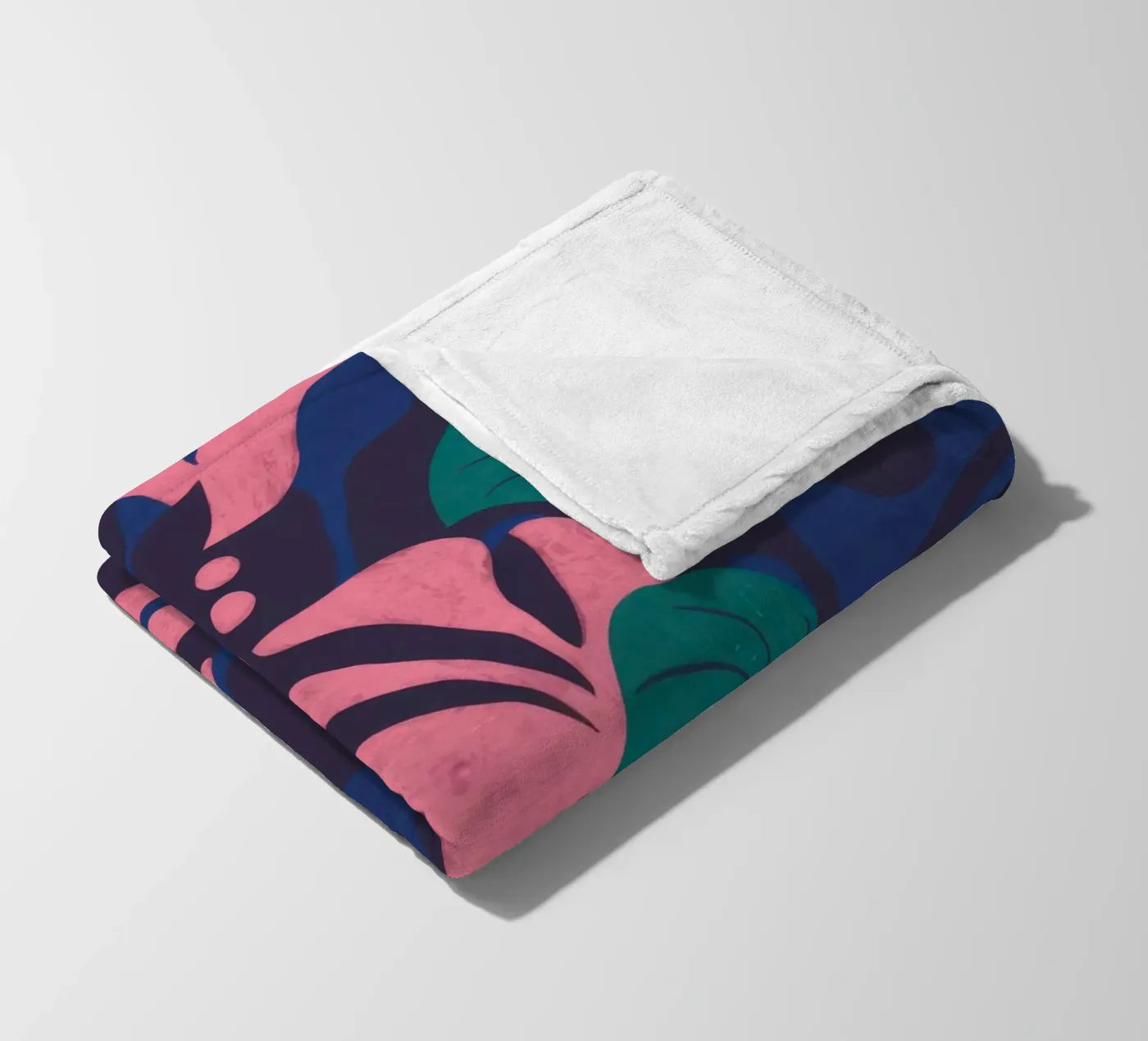 Midnight Floral Pattern fleece blanket by Line Fable