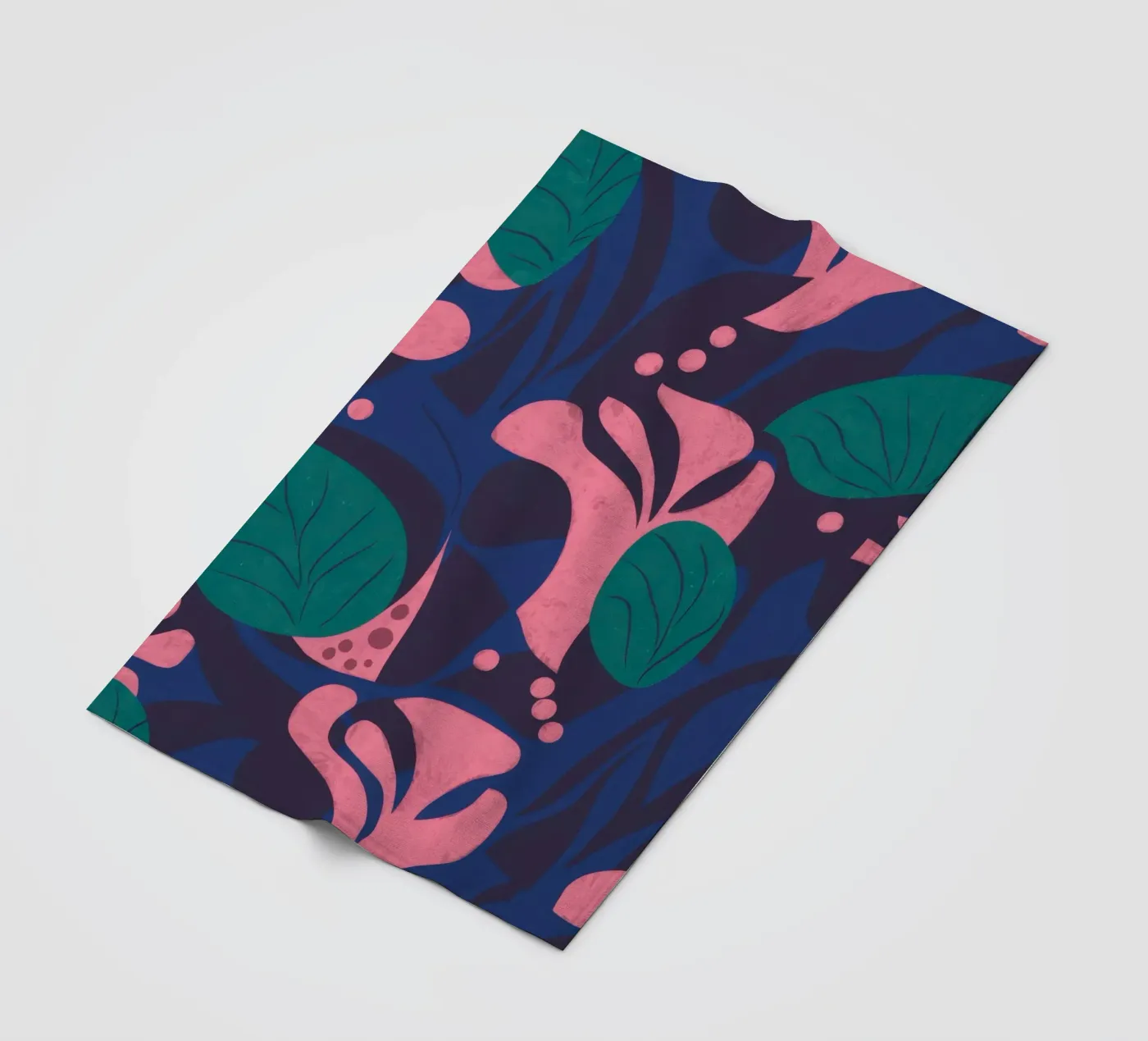 Midnight Floral Pattern fleece blanket by Line Fable