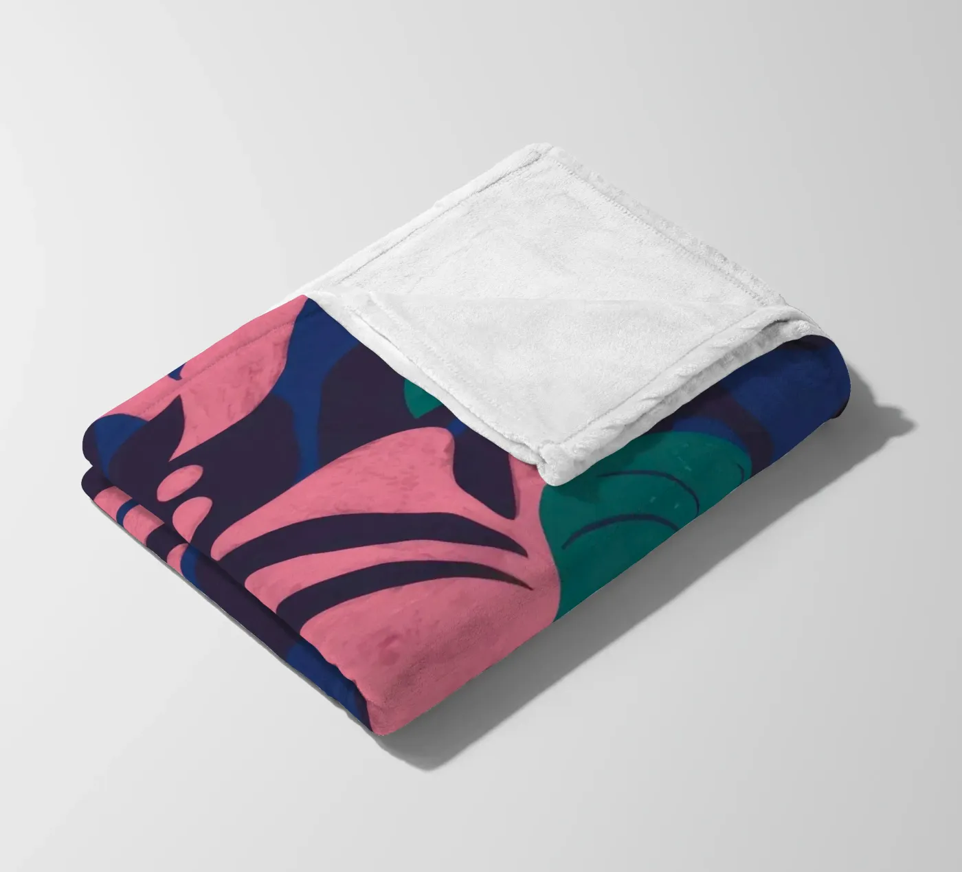 Midnight Floral Pattern fleece blanket by Line Fable