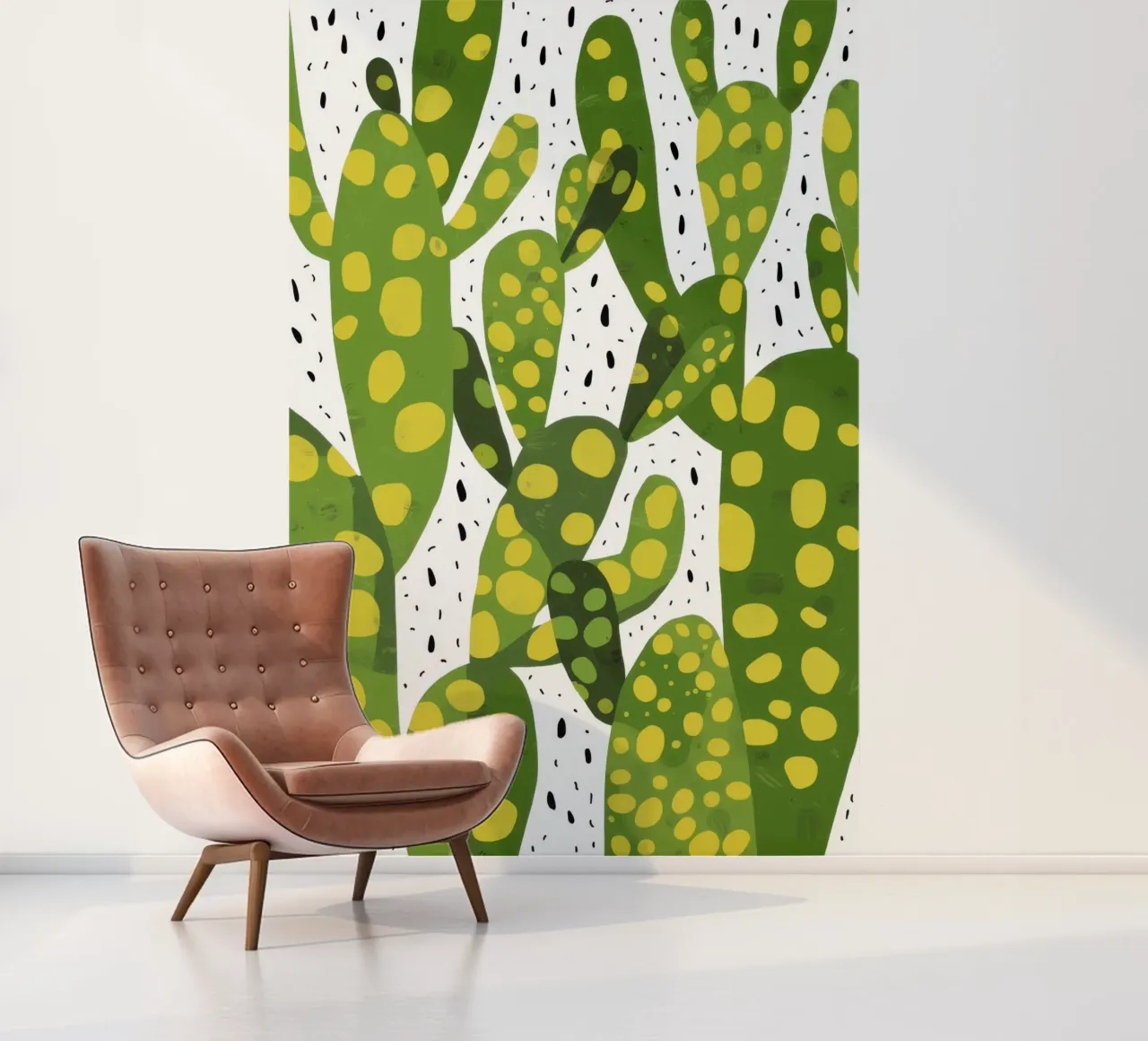 Levendig cactuspatroon fotobehang van Bring Haven