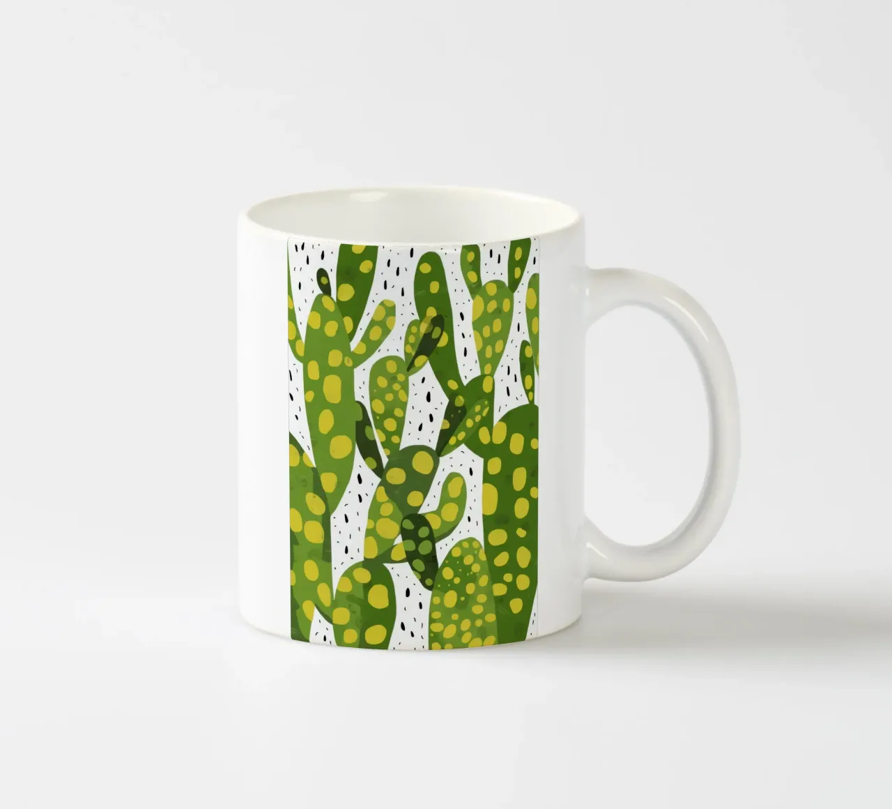 Vibrant Cactus Pattern ceramic mug by Bring Haven