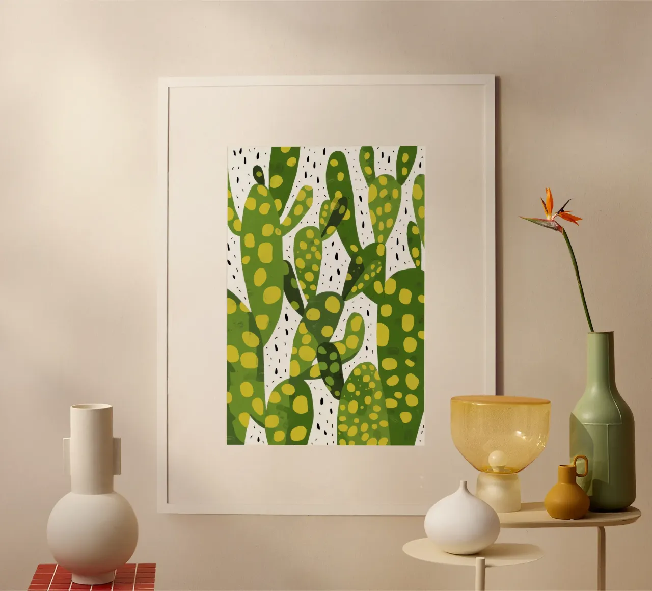 Vibrant Cactus Pattern poster by Bring Haven