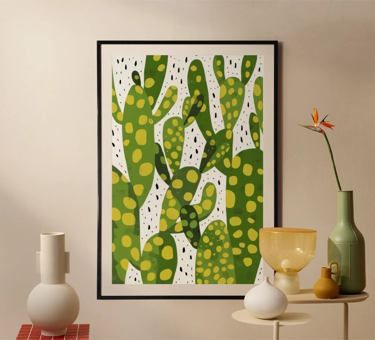 Vibrant Cactus Pattern poster by Bring Haven