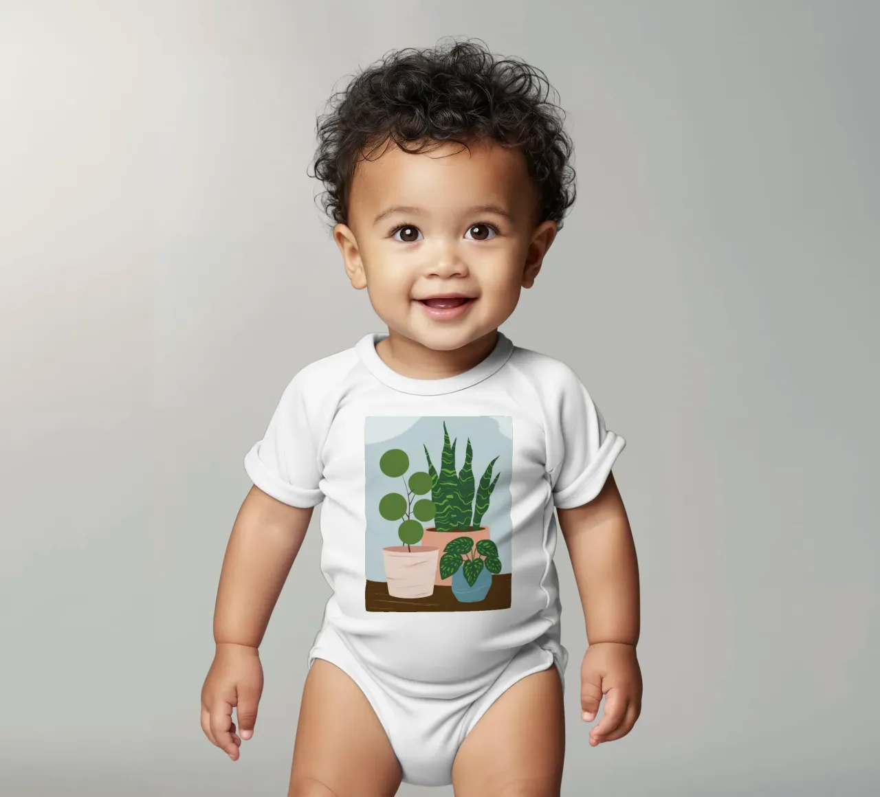 Pianta in vaso Immobile body neonato maniche corte da Line Fable