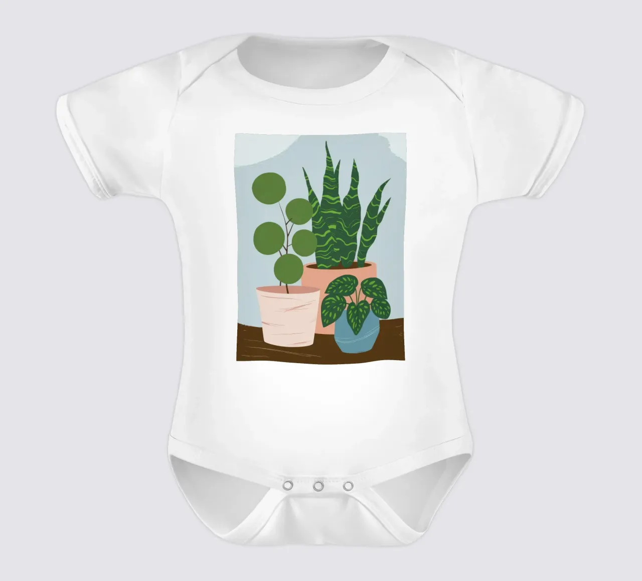 Pianta in vaso Immobile body neonato maniche corte da Line Fable