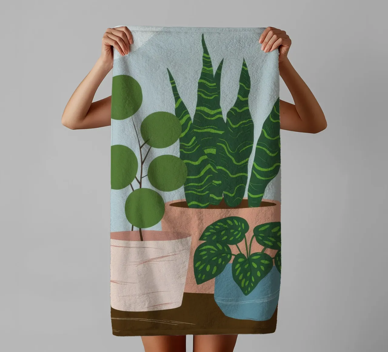 Planta en maceta Quietud toalla de baño de Line Fable