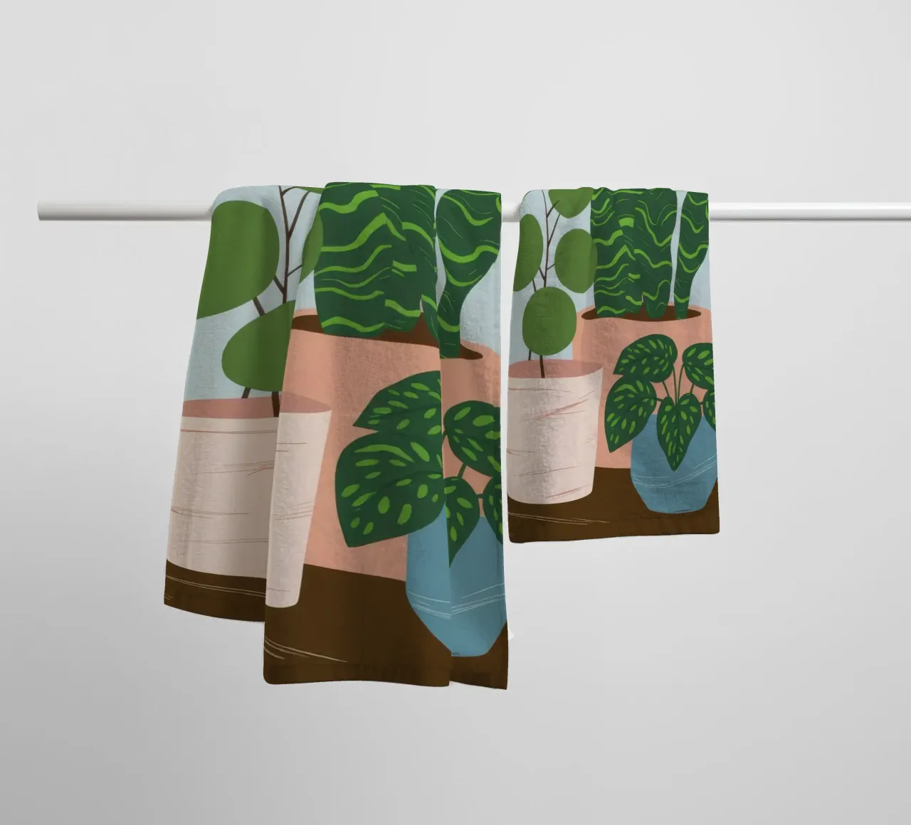 Planta en maceta Quietud toalla de baño de Line Fable
