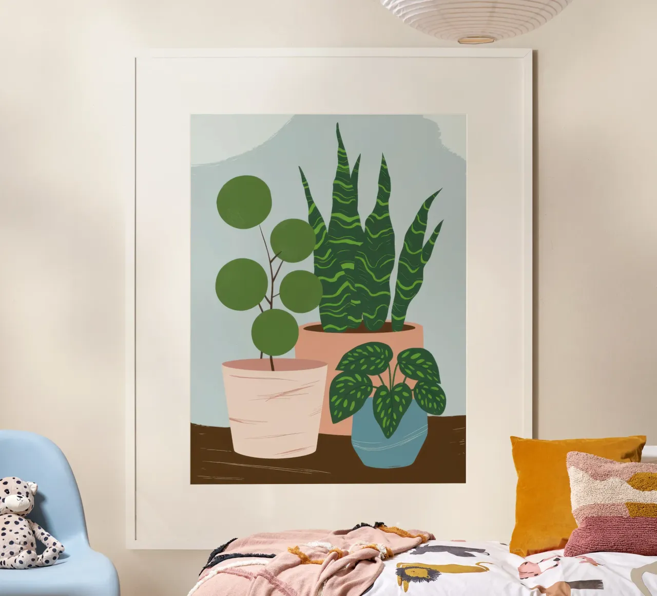 Pianta in vaso Immobile poster con telaio in legno da Line Fable