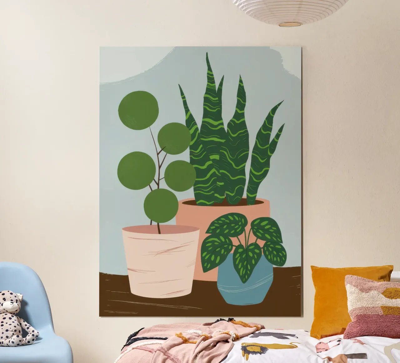 Pianta in vaso Immobile poster con telaio in legno da Line Fable