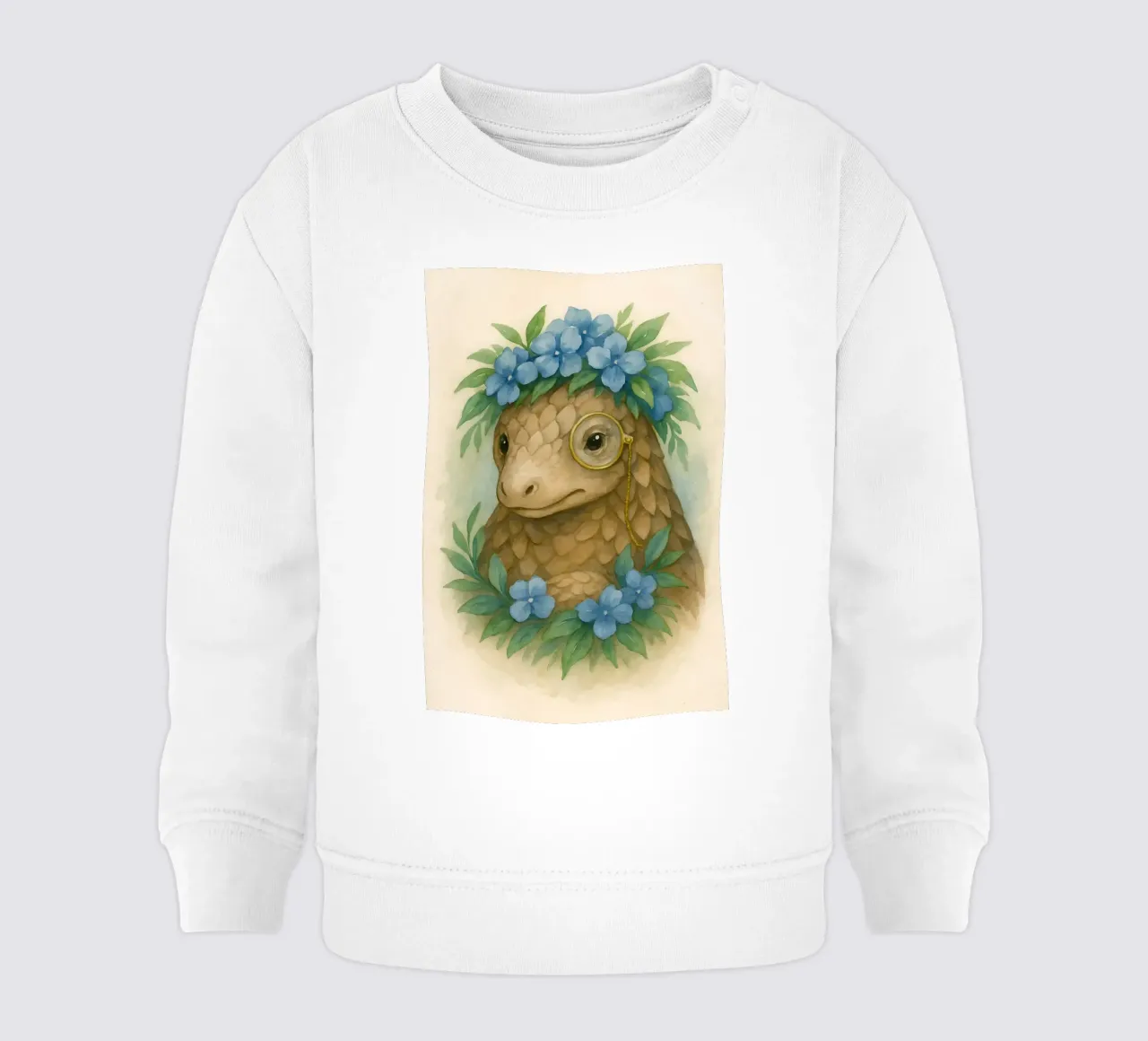 Lo studioso gentile: Pangolino in fiore felpa neonato da Graceful Desine