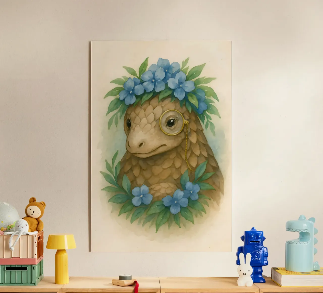Lo studioso gentile: Pangolino in fiore plexiglass da Graceful Desine