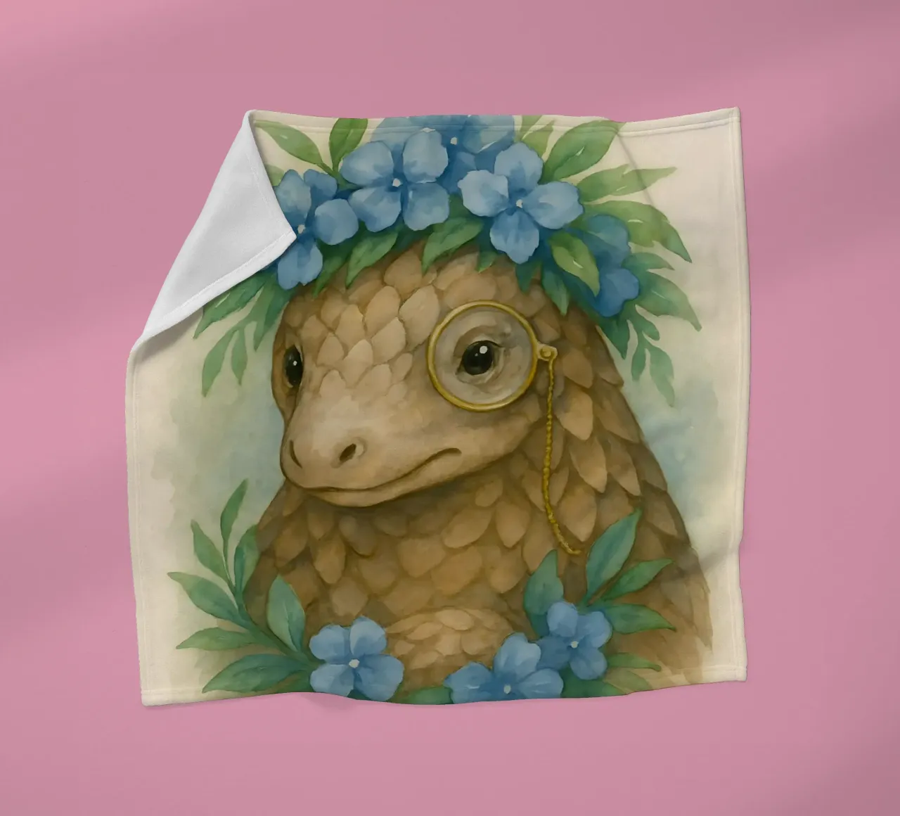Lo studioso gentile: Pangolino in fiore coperta in pile da Graceful Desine