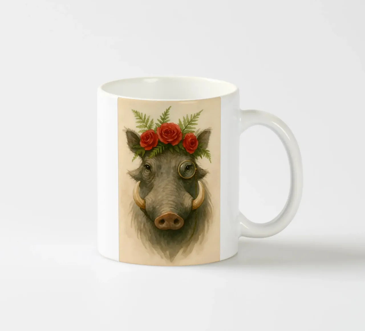 Das schicke Warzenschwein: Rose & Refinement Keramik Tasse von Graceful Desine
