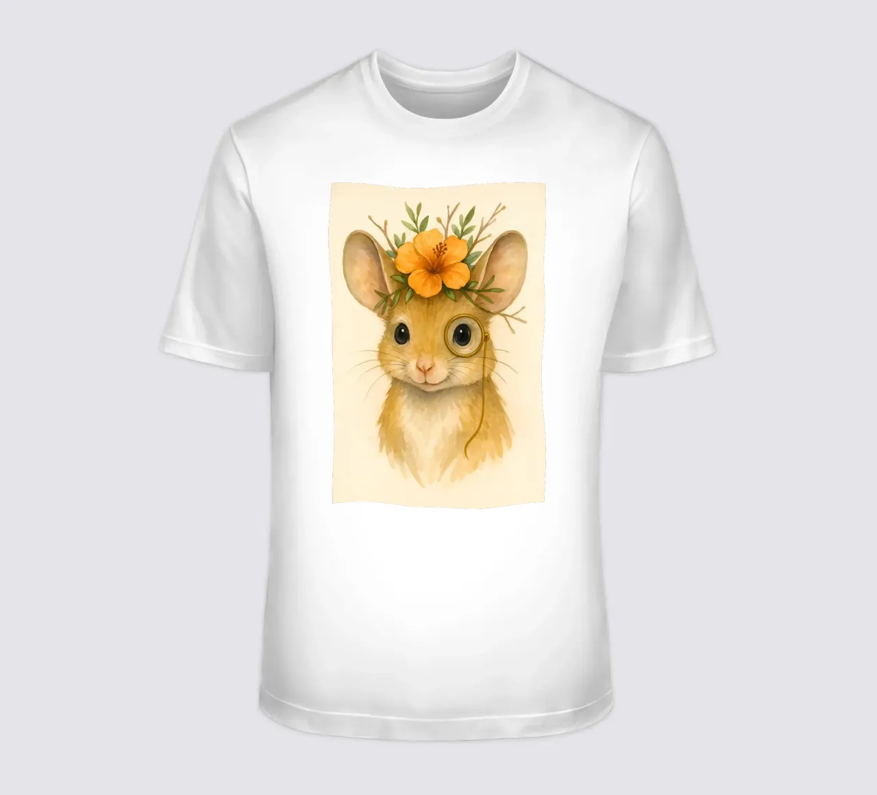 Saggezza sibilante: Il topo floreale t-shirt da Graceful Desine