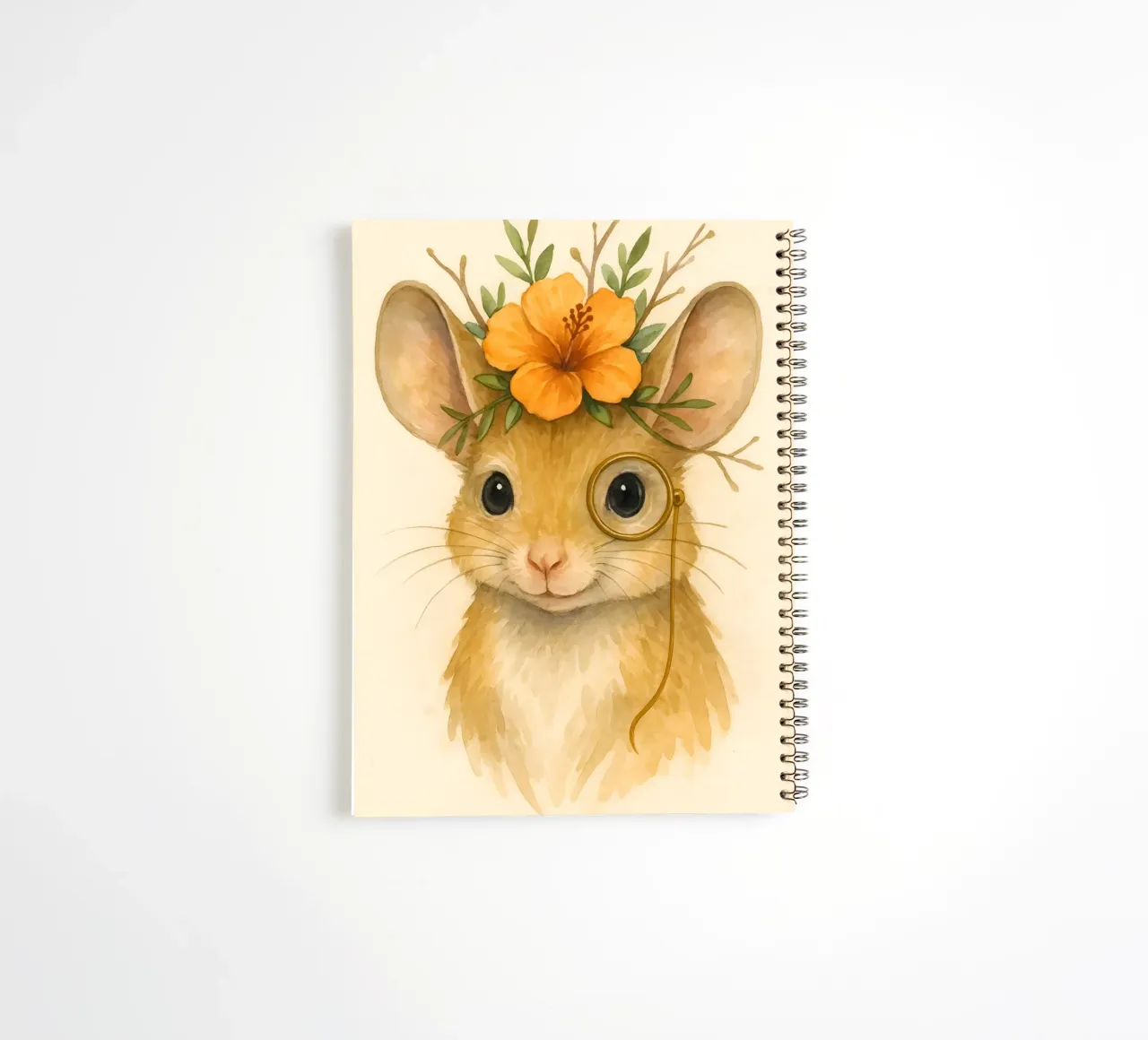 Whiskered Wisdom: The Floral Mouse spiral notebook by Graceful Desine