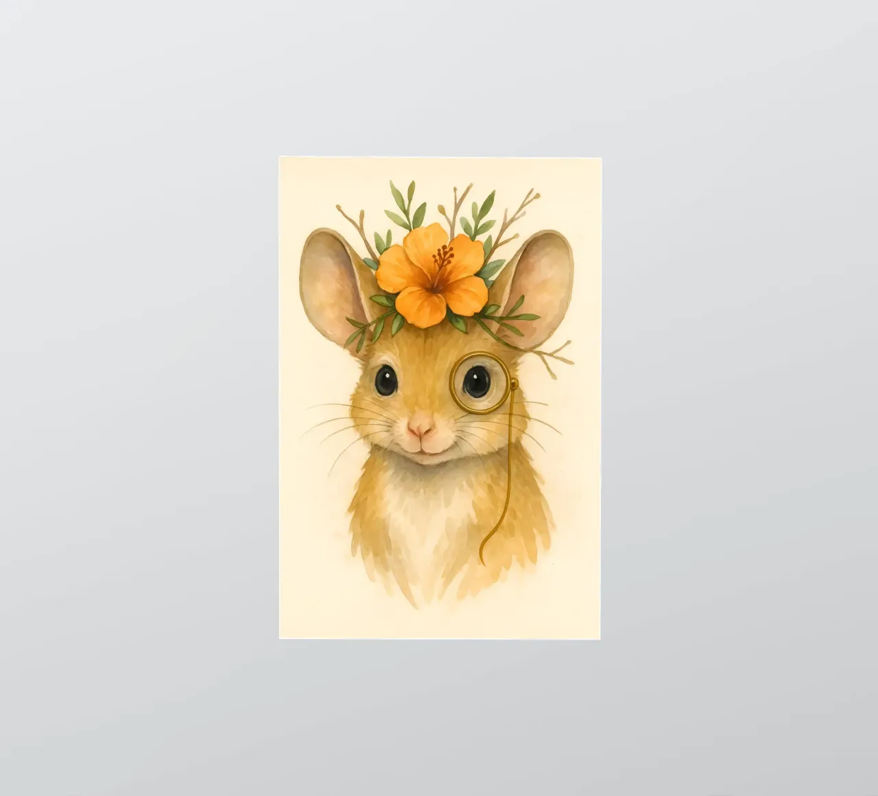 Whiskered Wisdom: The Floral Mouse sticker by Graceful Desine