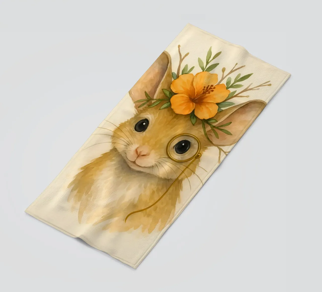 Sabiduría susurrada: El Ratón Floral toalla de playa de Graceful Desine