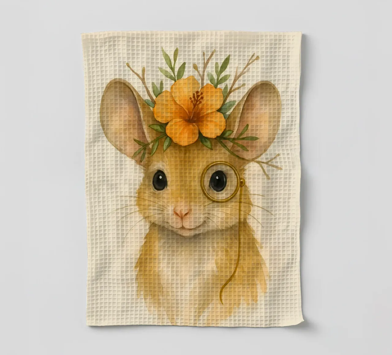 Sagesse moustachue : La souris florale torchon de Graceful Desine