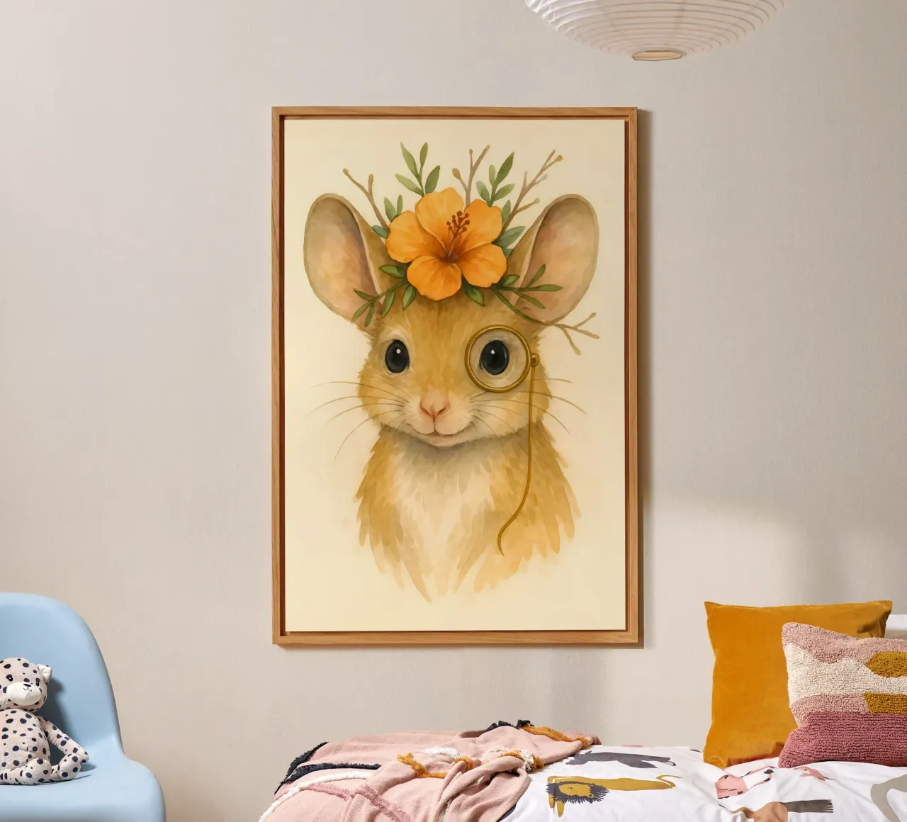 Verquirlte Weisheit: Die Blumenmaus Alu-Dibond von Graceful Desine