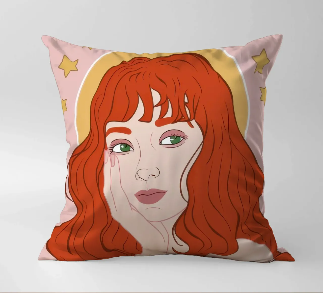 Fanciulla dall'alone celeste cuscino da Solar Paint