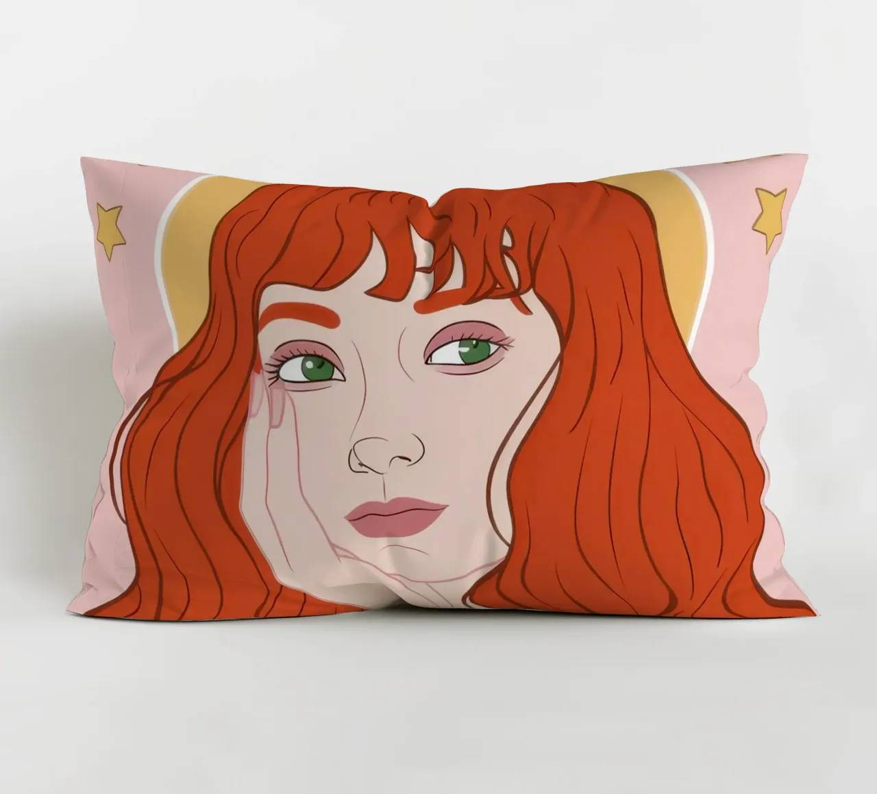 Fanciulla dall'alone celeste cuscino da Solar Paint