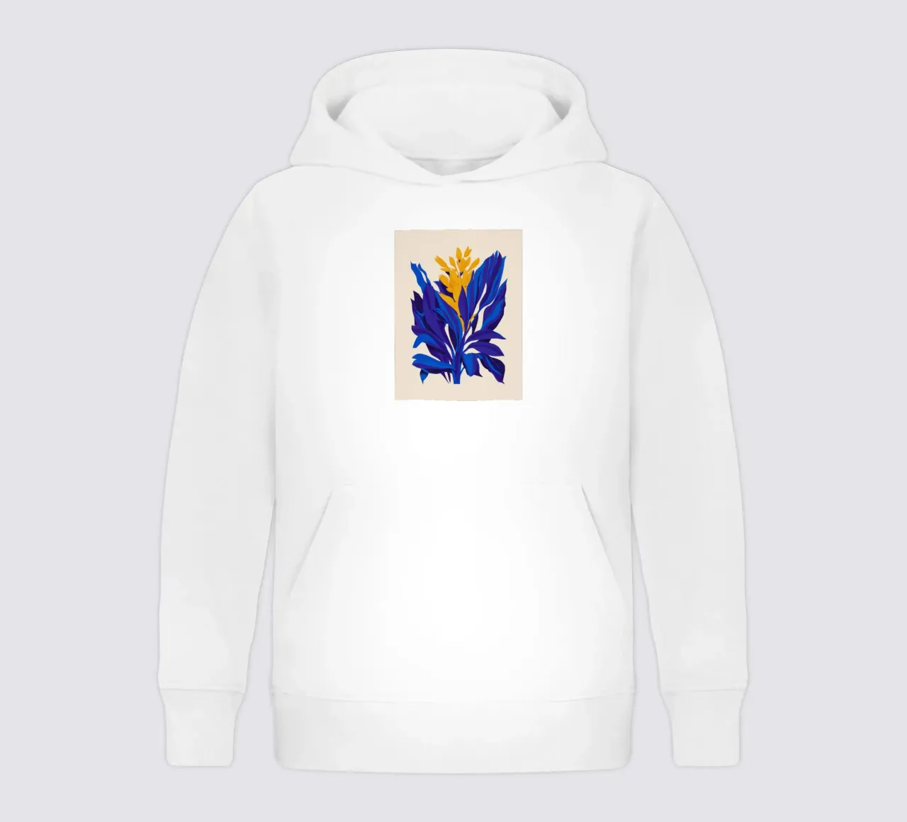 Sogno botanico cobalto felpa bambino con cappuccio da Line Fable