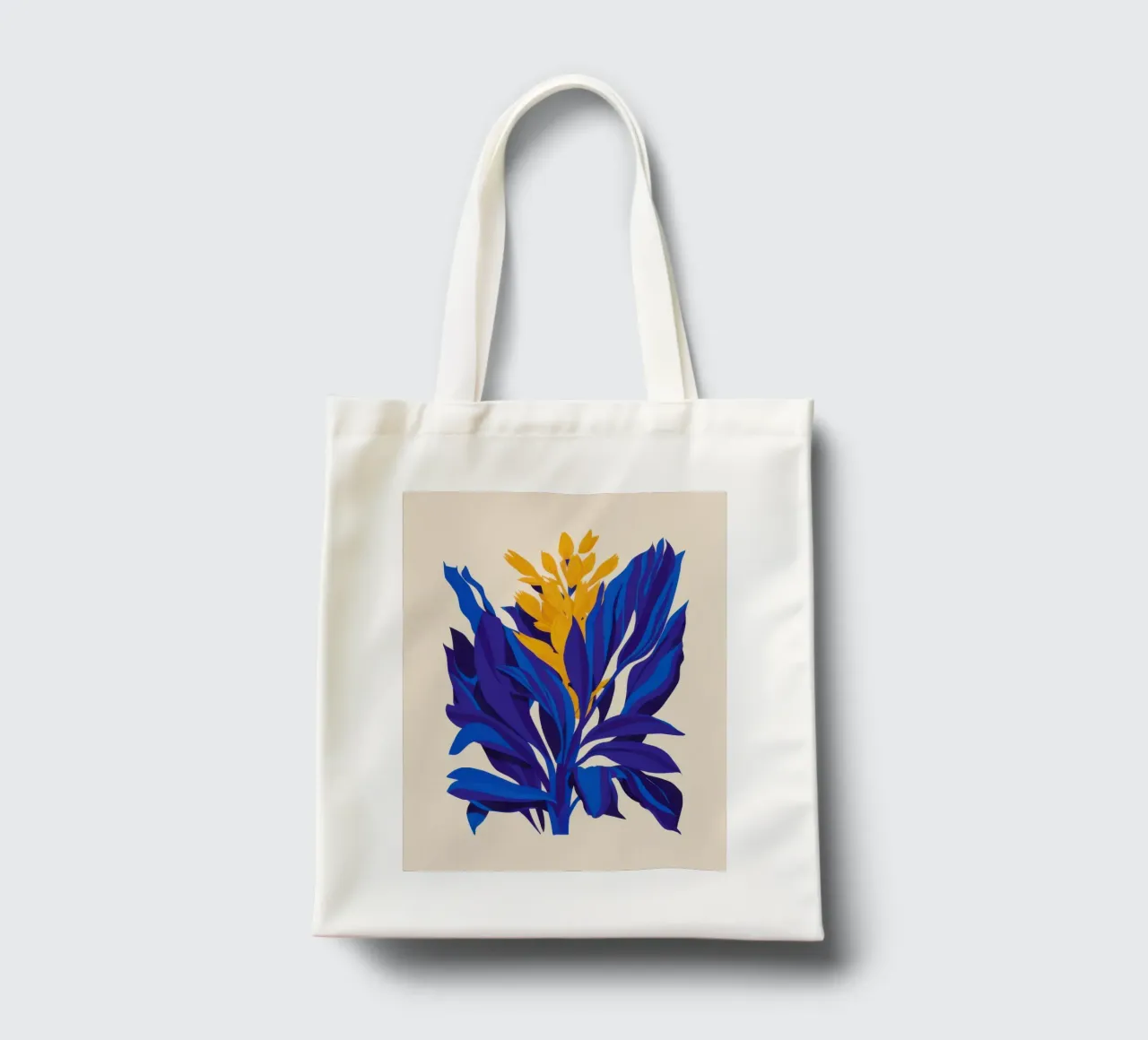 Sogno botanico cobalto borsa in juta da Line Fable