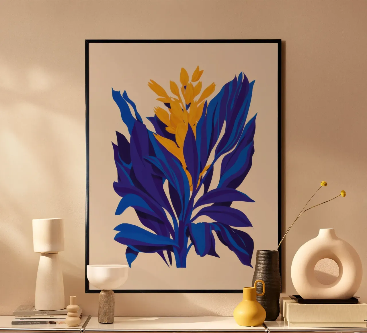 Rêve botanique cobalt poster de Line Fable