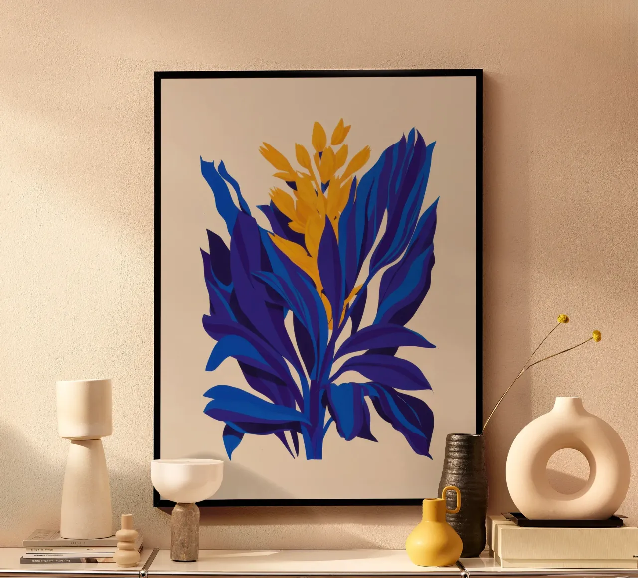 Rêve botanique cobalt poster de Line Fable