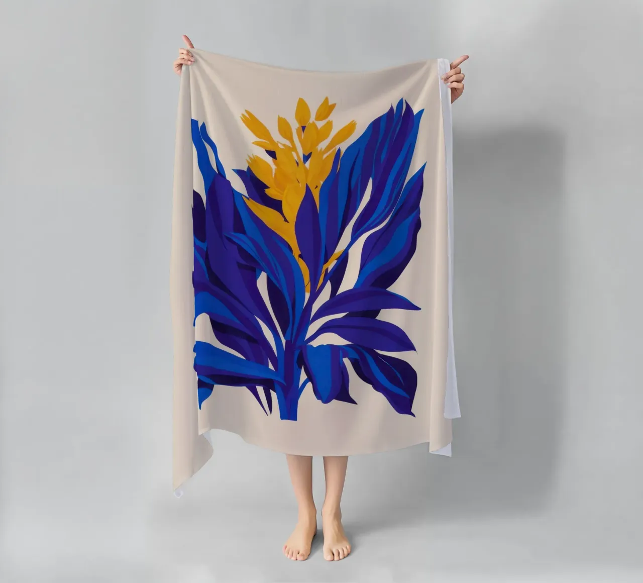 Sogno botanico cobalto telo mare da Line Fable