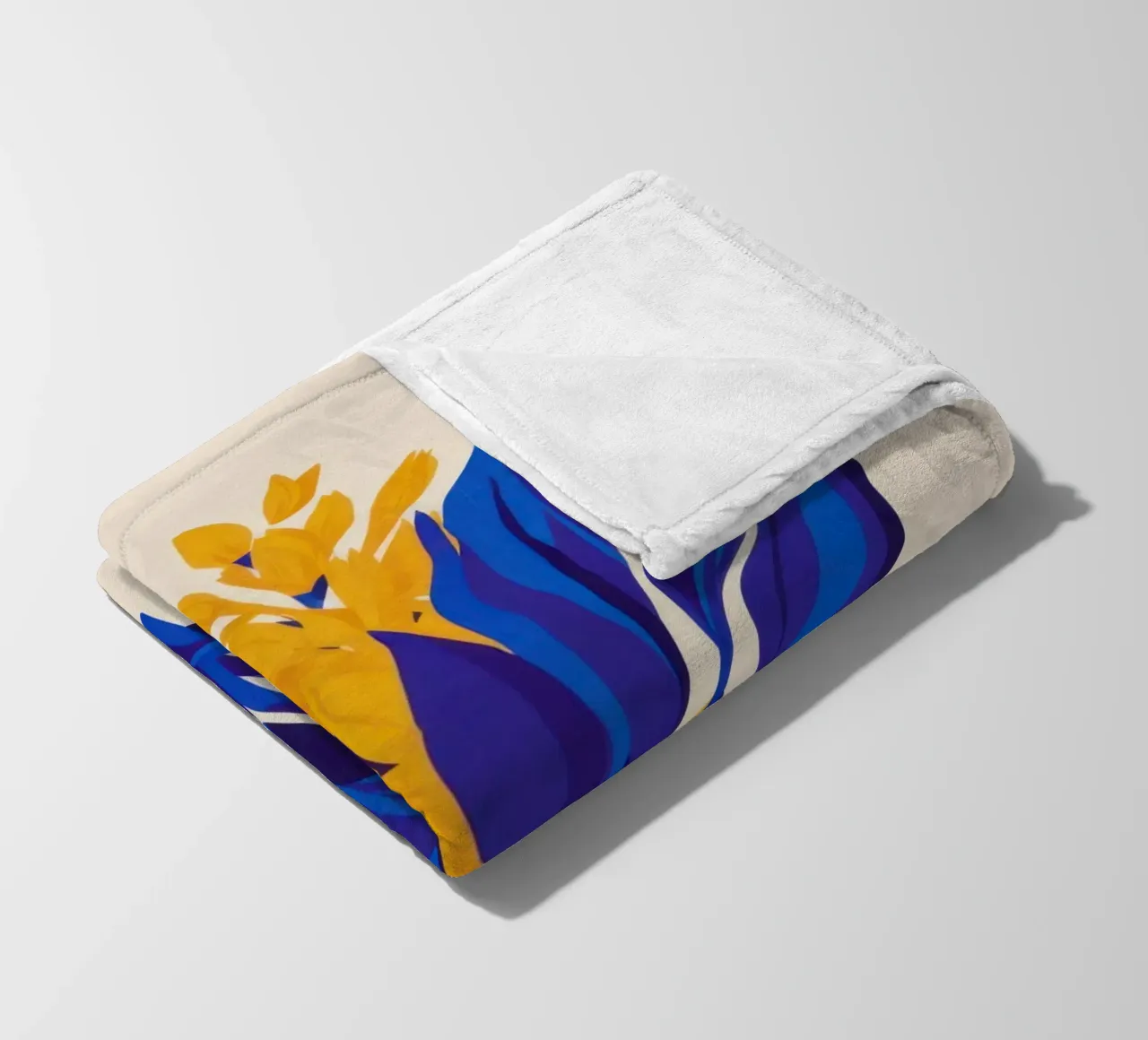 Sogno botanico cobalto coperta in pile da Line Fable