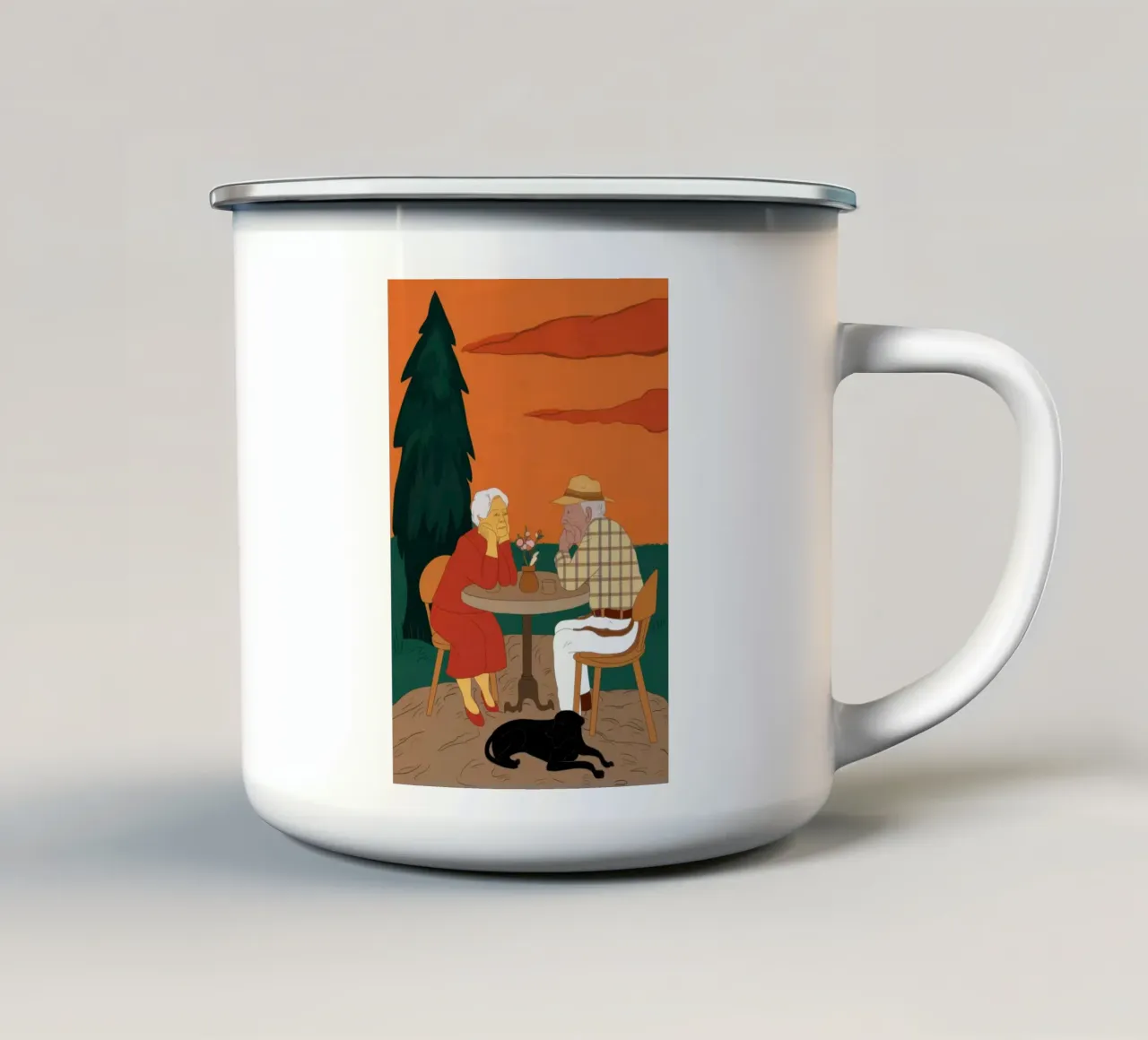 Golden Years Sunset enamel mug by Bring Haven