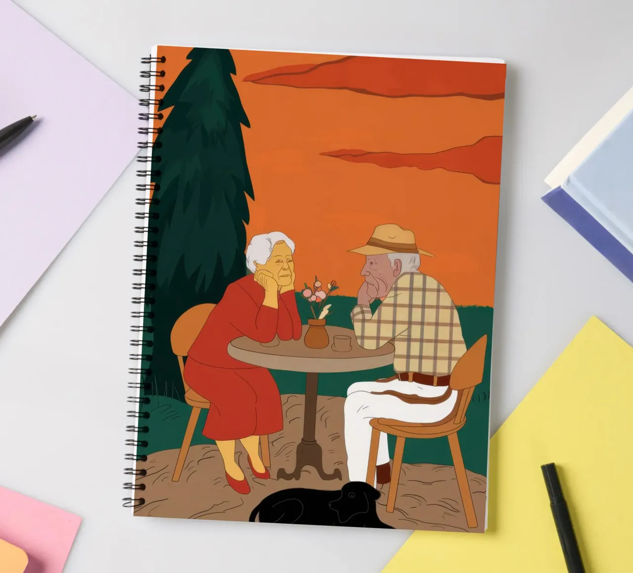 Golden Years Sunset spiral notebook by Bring Haven