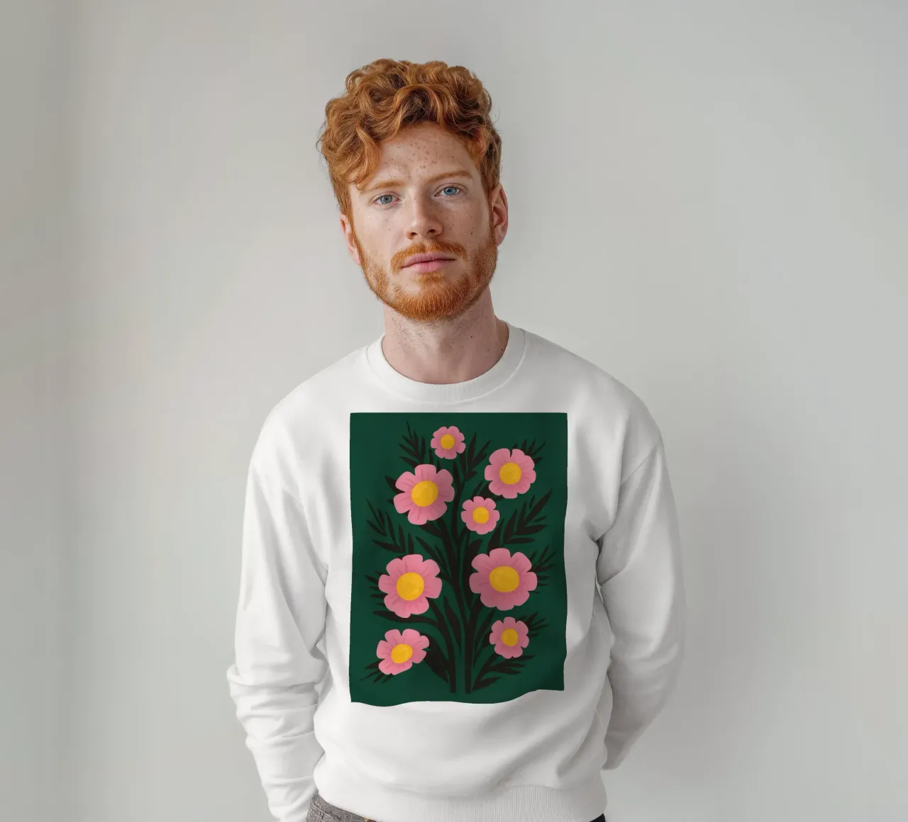 Smaragdgarten blüht Sweatshirt von Line Fable