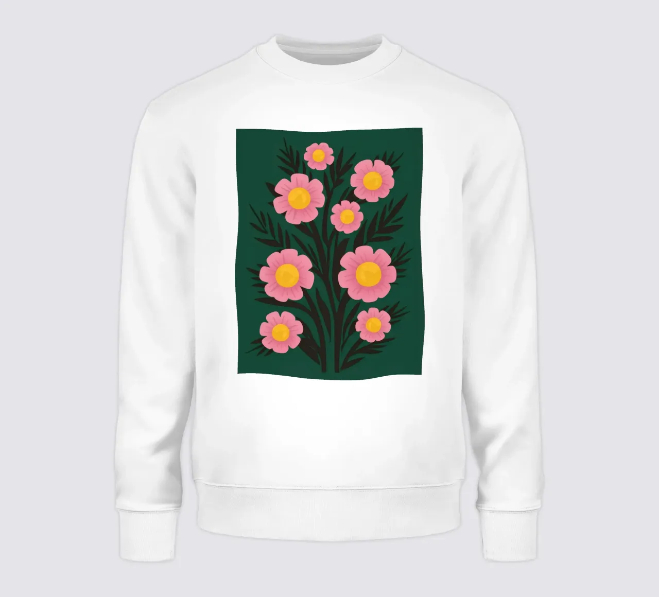 Smaragdgarten blüht Sweatshirt von Line Fable