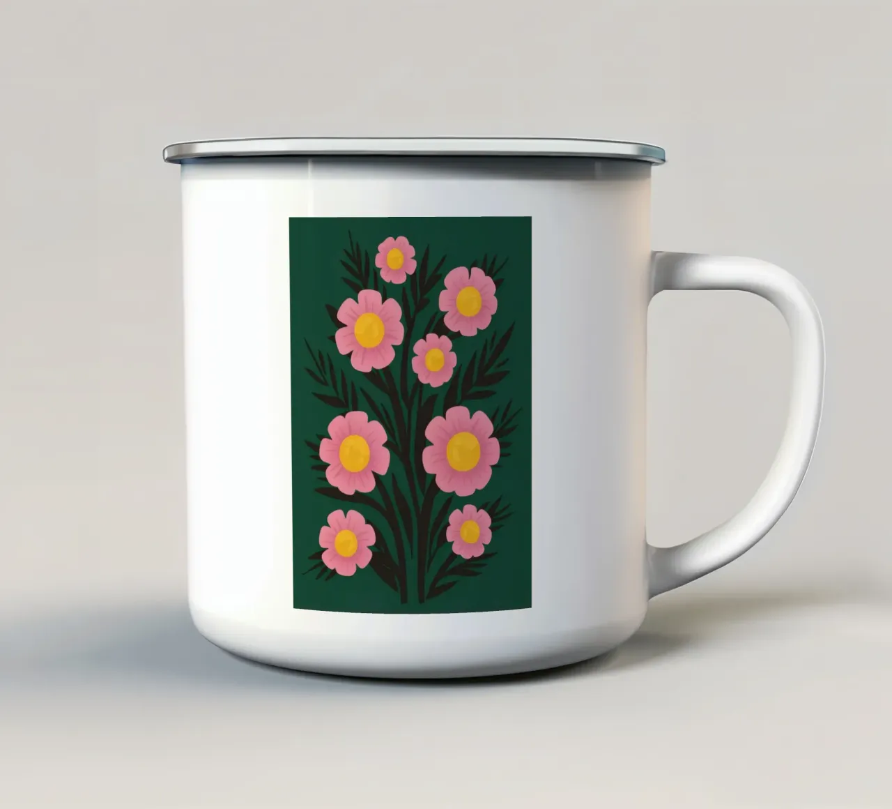 Fiori del giardino di smeraldo tazza in smalto da Line Fable